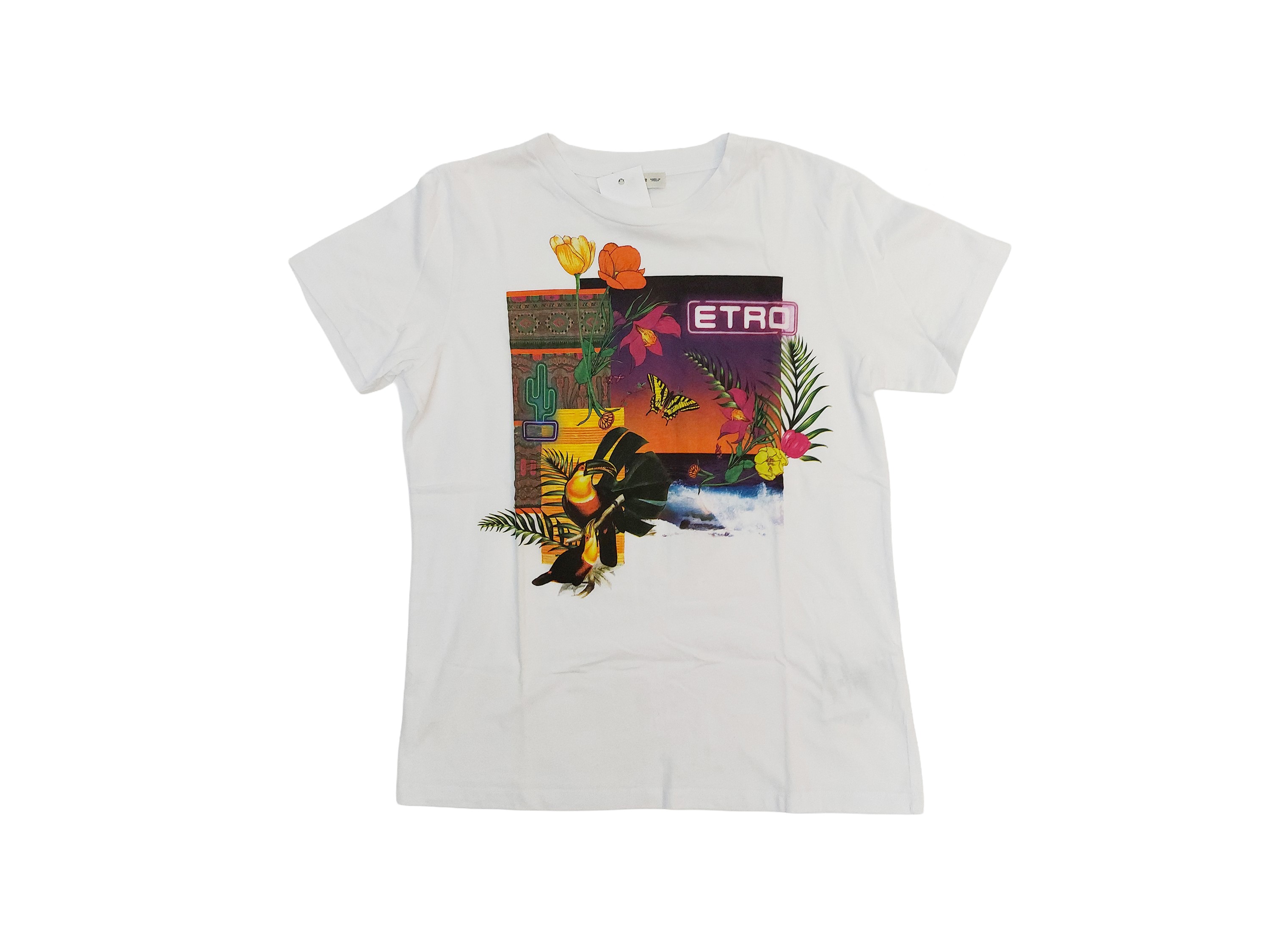 Etro/Sport Max, T-shirt in cotone con stampa e jeans modello diritto a vita alta