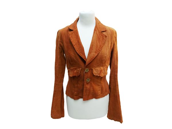 Completo casual in lino ruggine