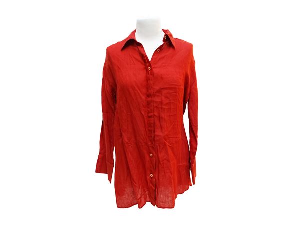 Completo casual in lino mattone