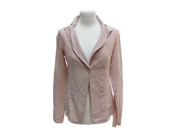 Completo casual in lino rosa
