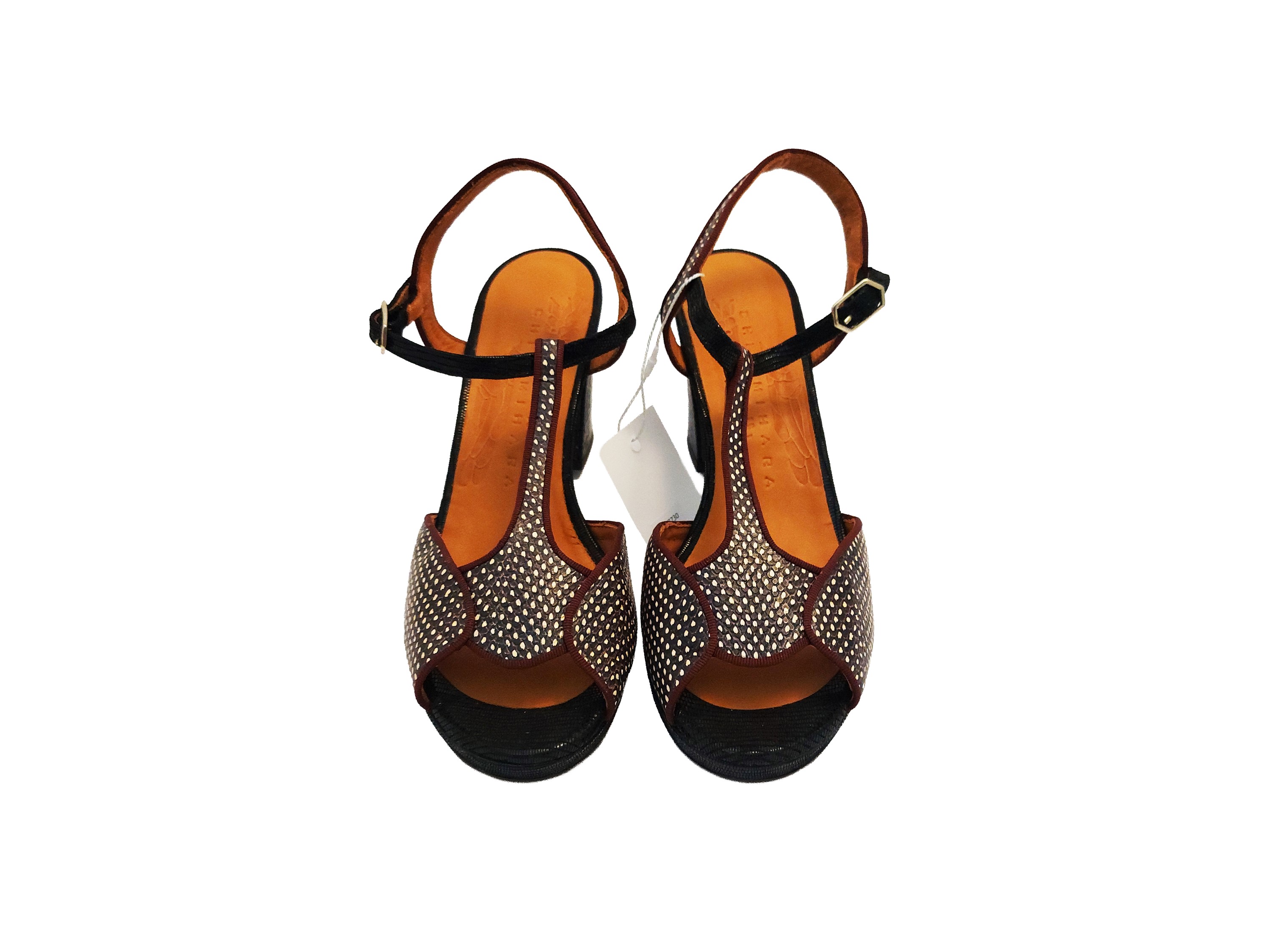 Chie Mihara - Sandali in Pelle a Pois Marrone e Bianco