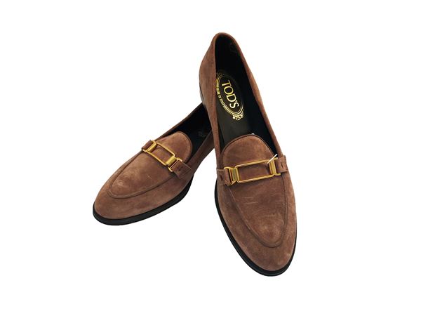 Tod's - Mocassini in suede nocciola