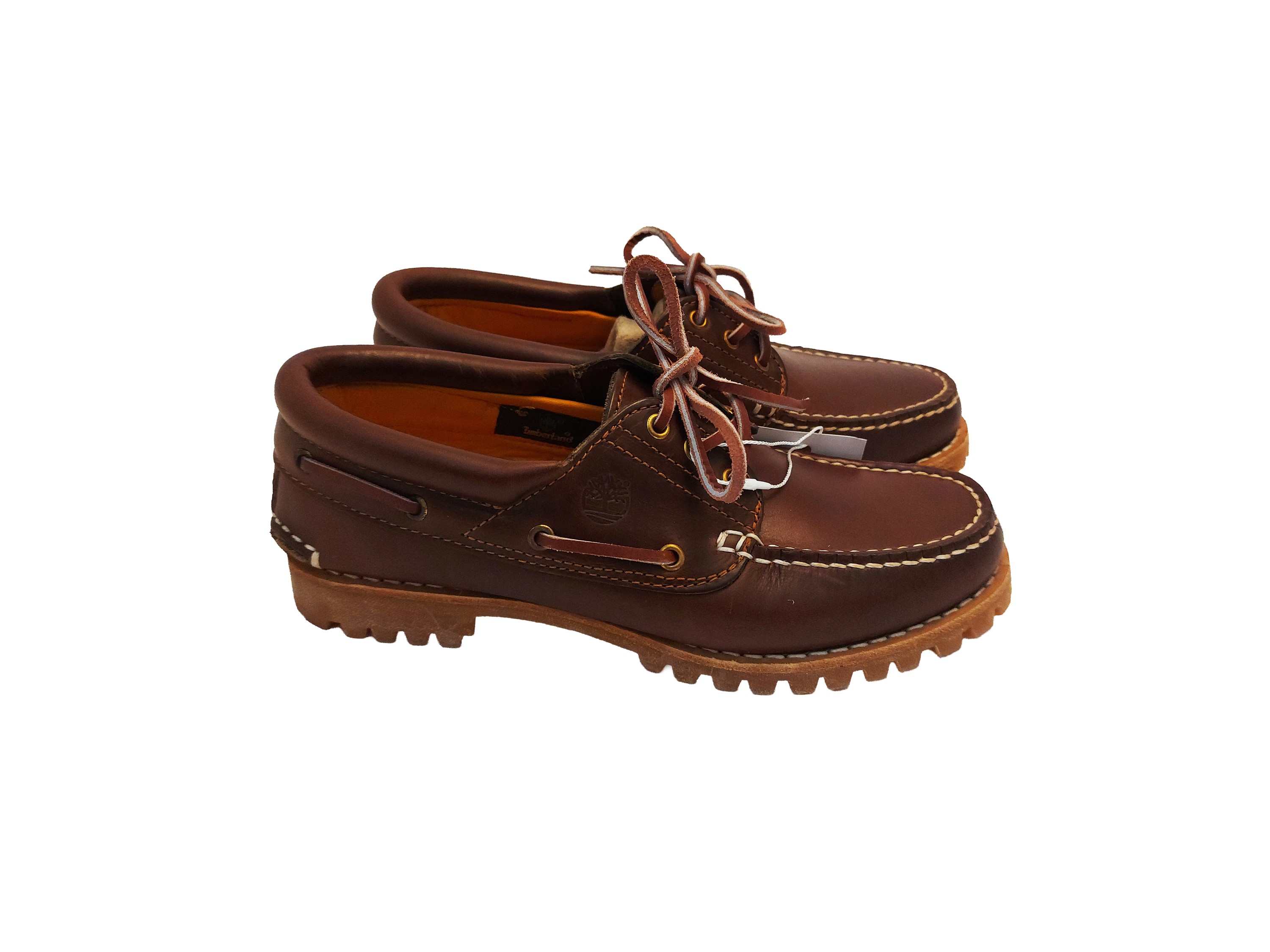 Timberland, Scarpe da barca 3 occhielli in pelle marrone, numero 39