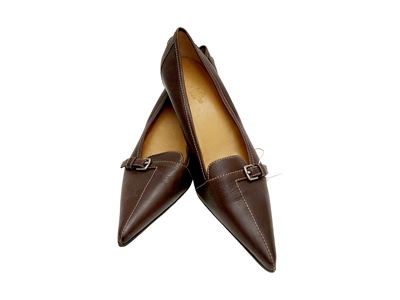 Hermès - Décolleté in Pelle Martellata Marrone