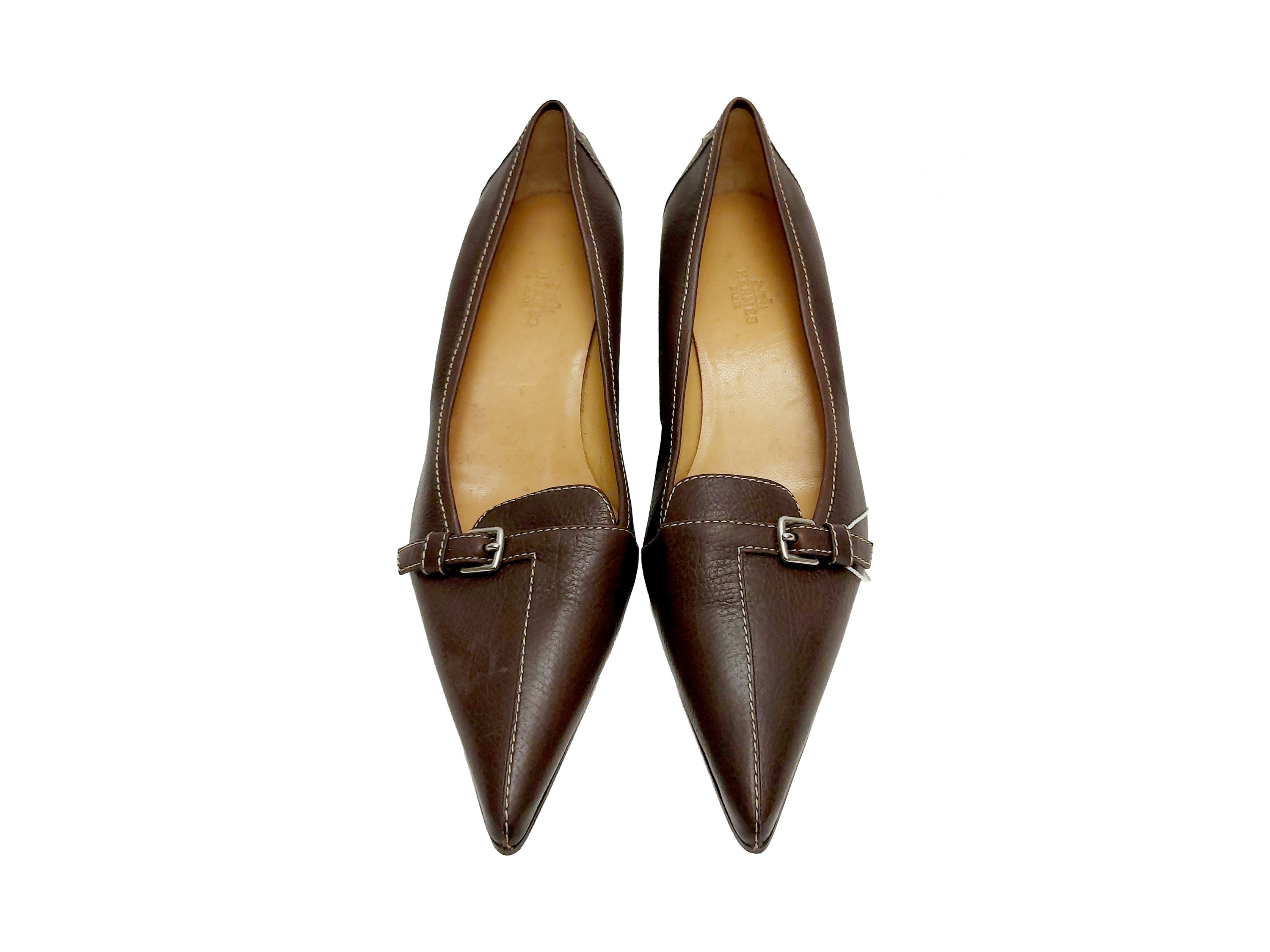 Hermès - Décolleté in Pelle Martellata Marrone