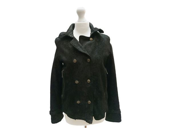 Empresa - Black distressed leather jacket