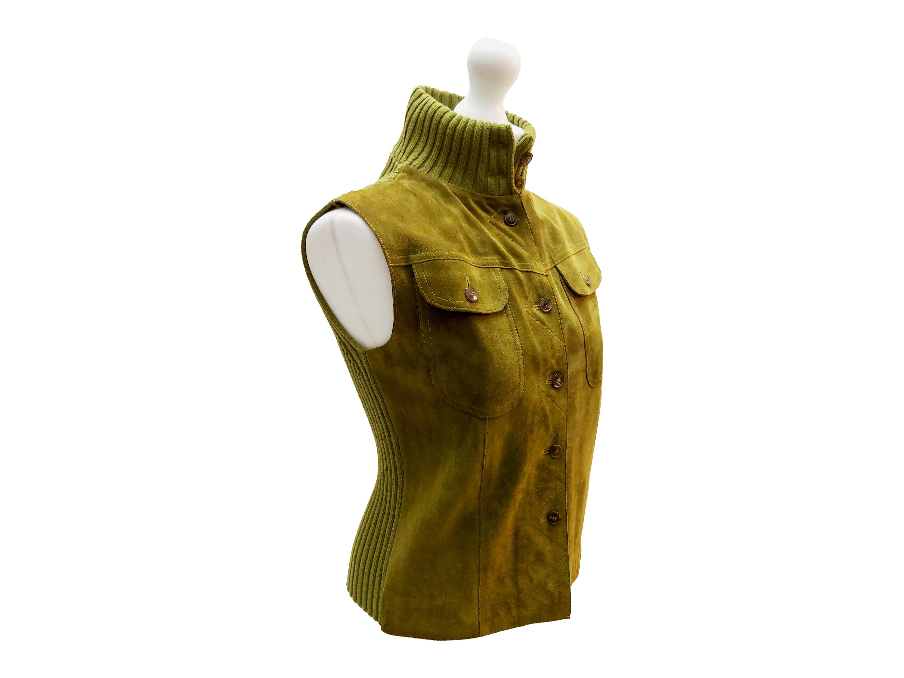 Amina Rubinacci - Gilet Scamosciato Verde Oliva