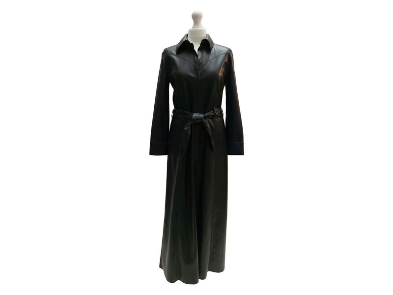 Nanushka - Coppotto Lungo in Butter-soft Vegan Leather Nera
