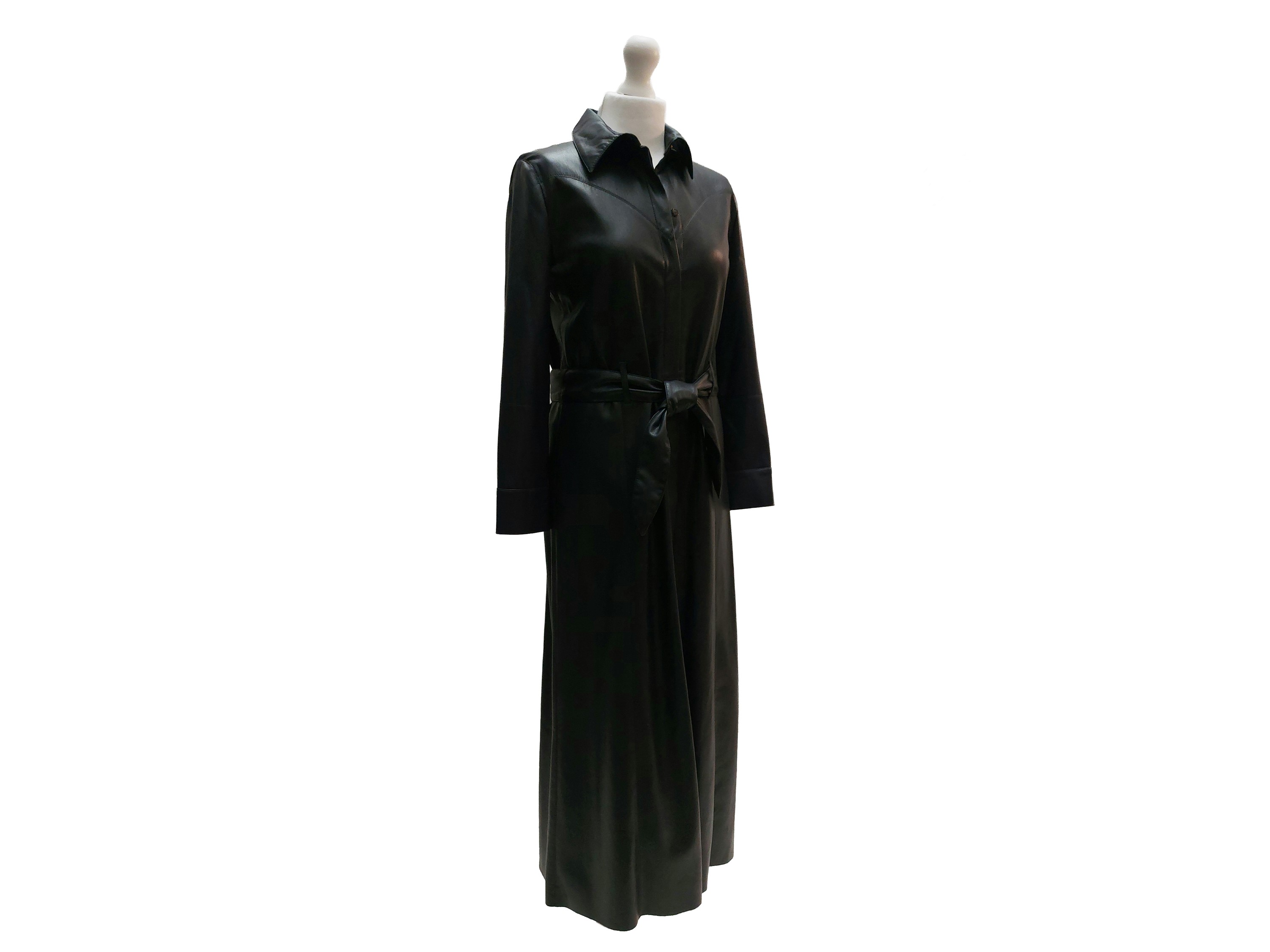 Nanushka - Coppotto Lungo in Butter-soft Vegan Leather Nera