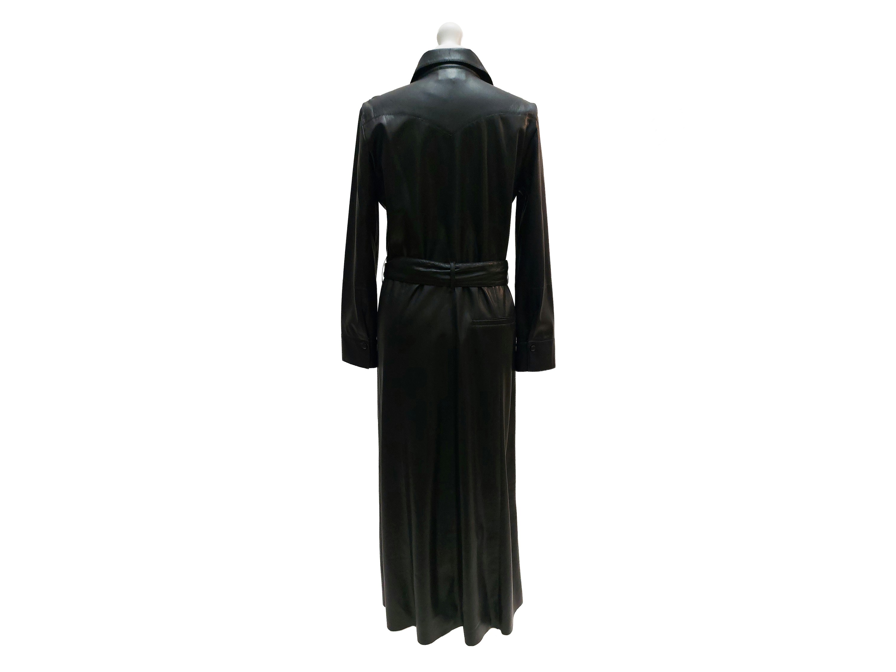 Nanushka - Coppotto Lungo in Butter-soft Vegan Leather Nera