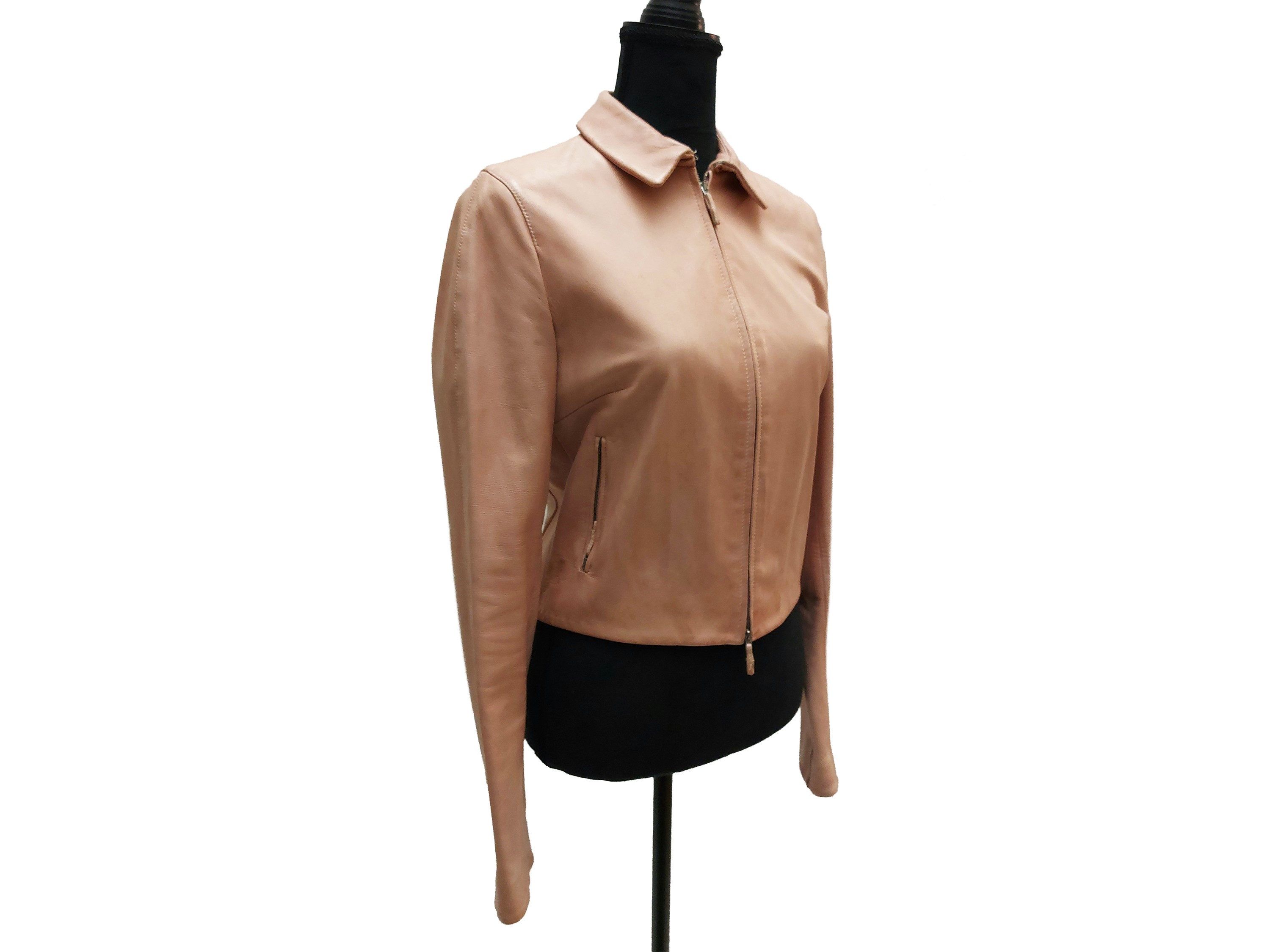 Burberry - Giubbotto Corto in Pelle Rosa