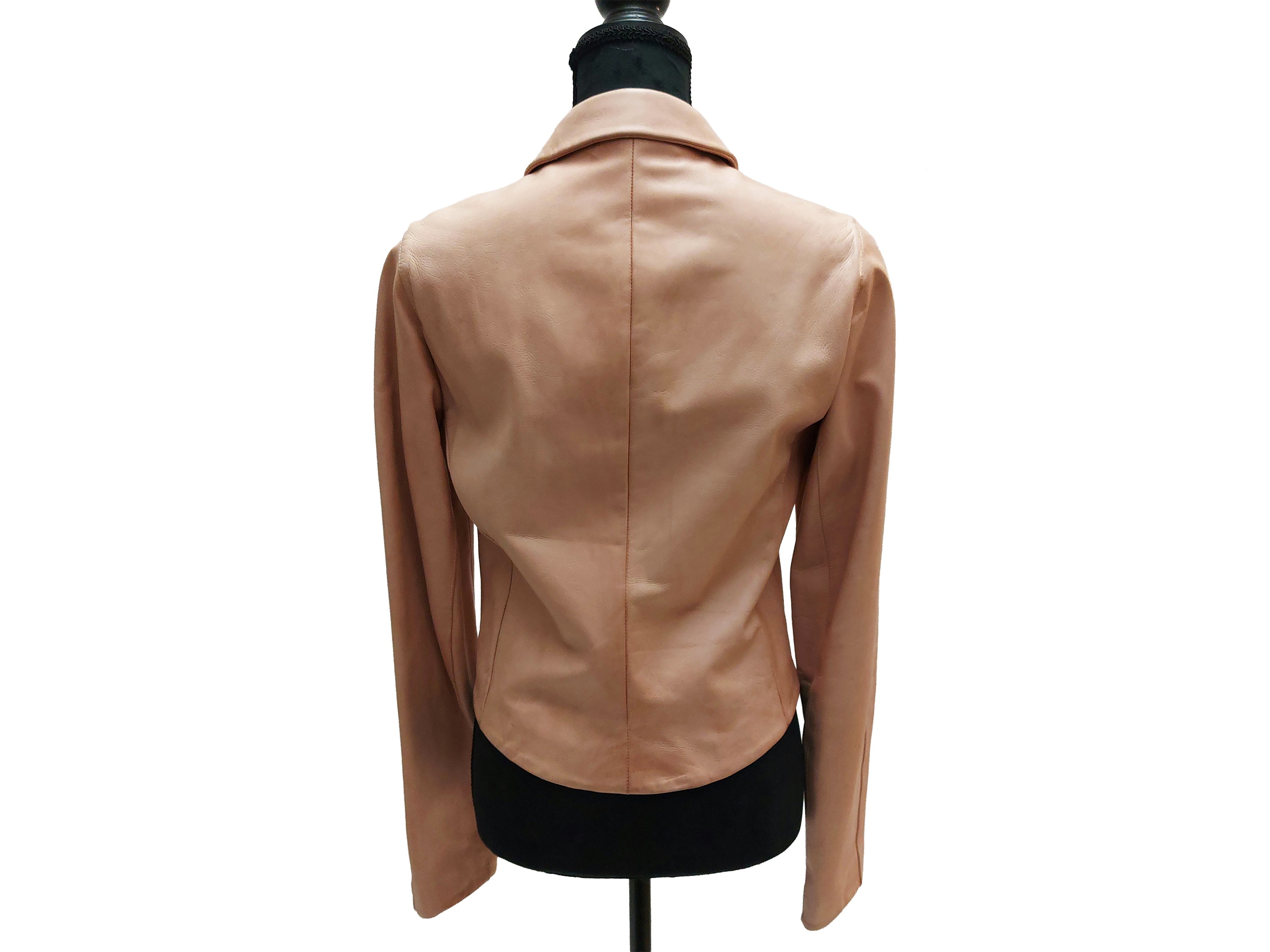 Burberry - Giubbotto Corto in Pelle Rosa