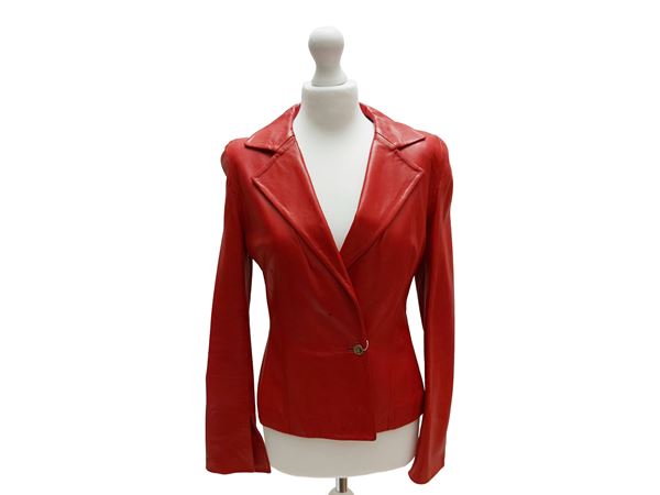 Trussardi - Red leather jacket
