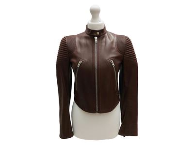 Givenchy - Giubbotto Biker in Pelle Bordeaux