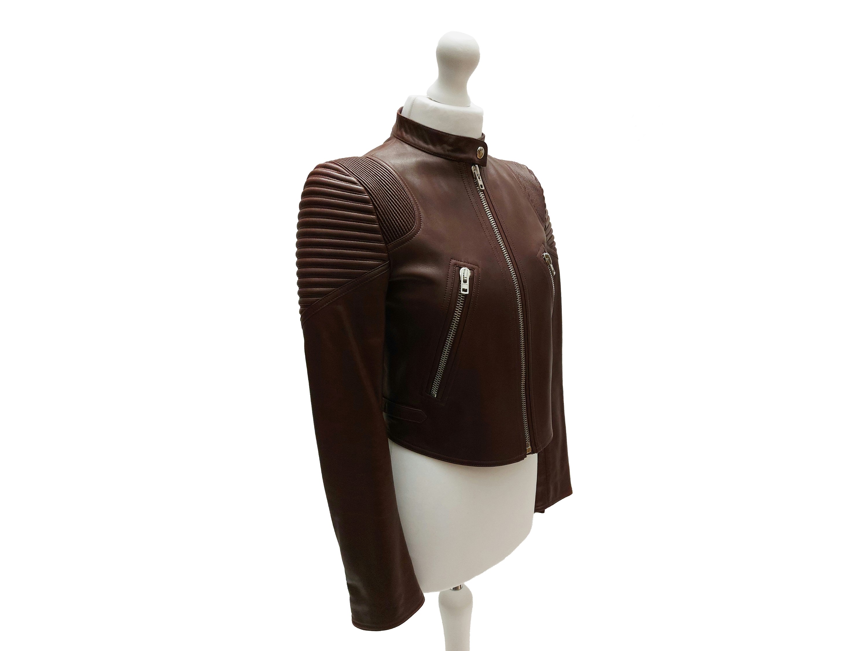 Givenchy - Giubbotto Biker in Pelle Bordeaux