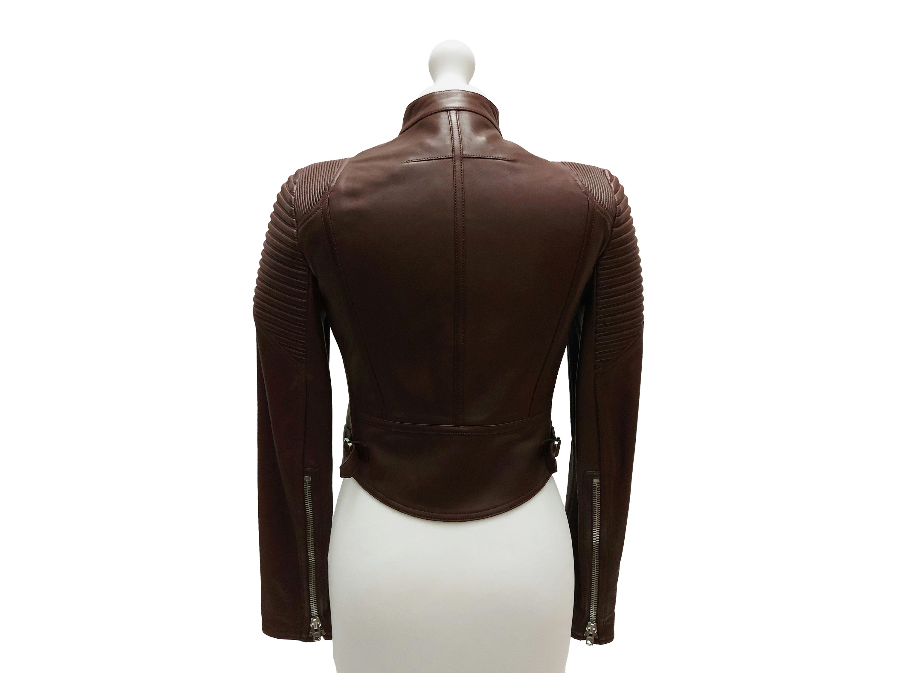 Givenchy - Giubbotto Biker in Pelle Bordeaux
