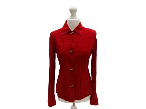 Loro Piana - Giacca scamosciata rosso rubino