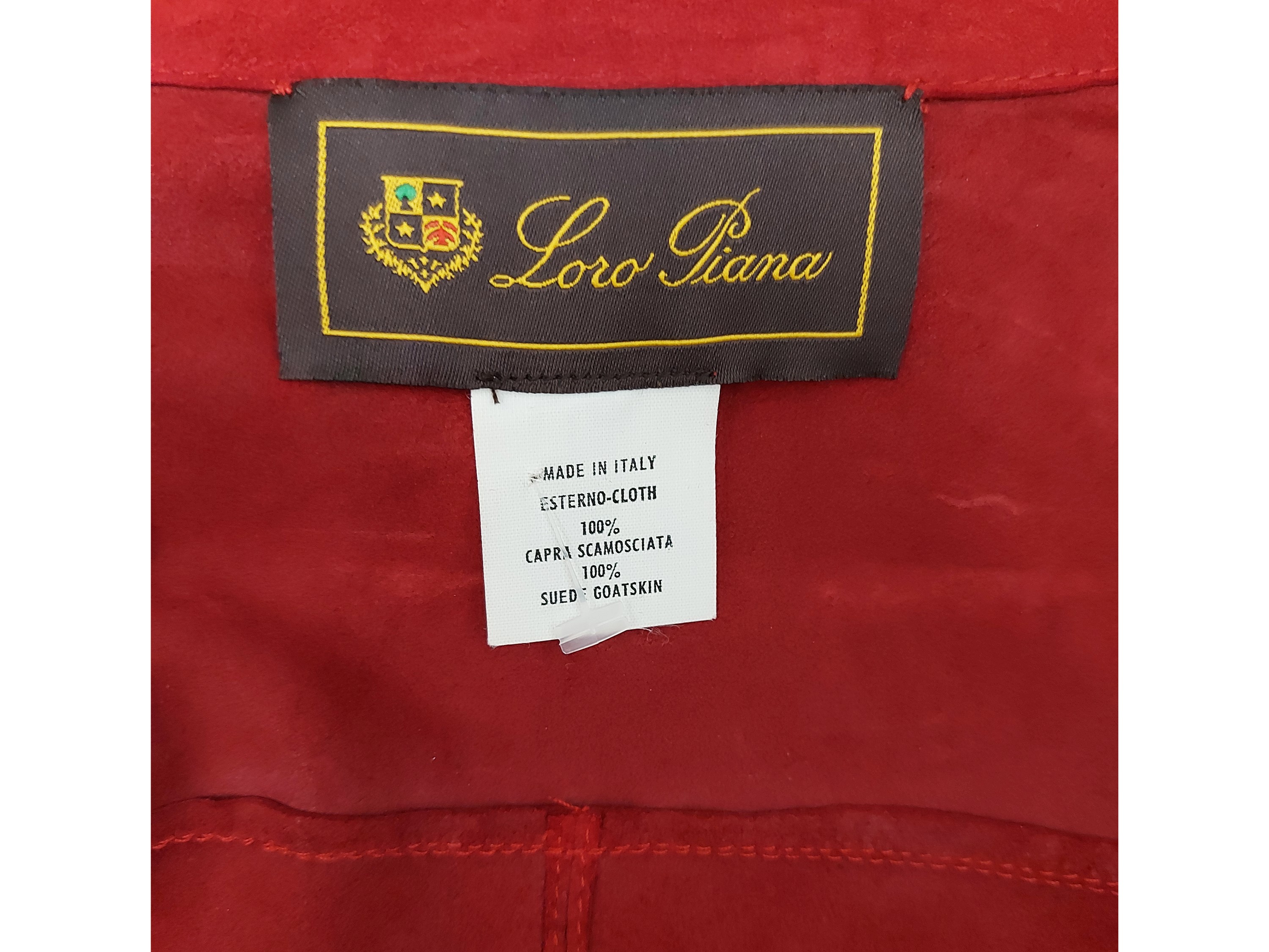 Loro Piana, Giacca scamosciata rosso rubino a modello camicia