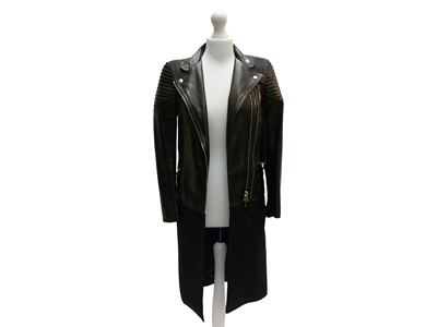 Givenchy - Cappotto in Stile Biker in Pelle e Lana Nera