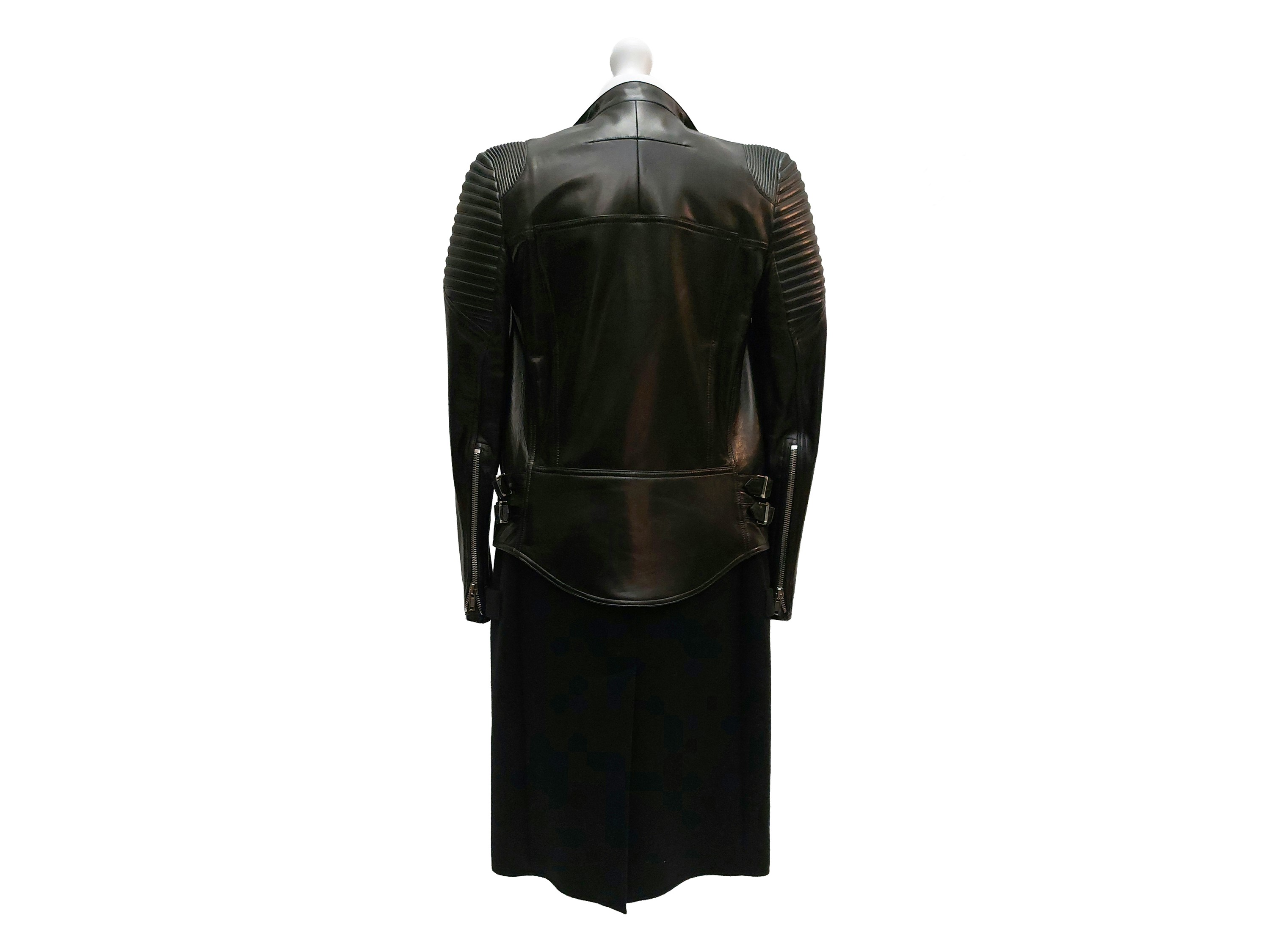 Givenchy - Cappotto in Stile Biker in Pelle e Lana Nera