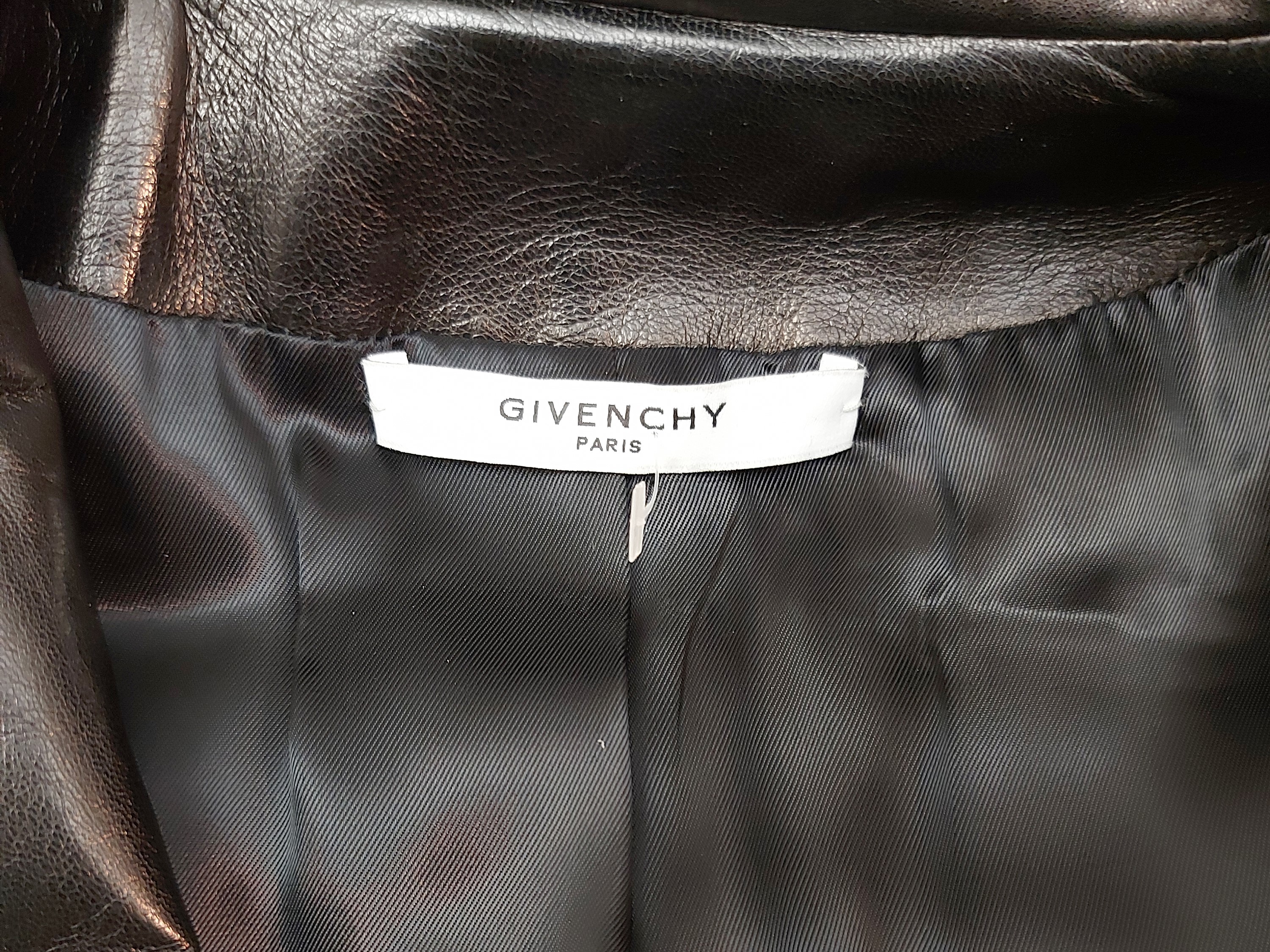 Givenchy - Cappotto in Stile Biker in Pelle e Lana Nera