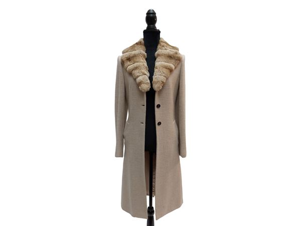 Kiton - Beige cashmere and wool coat