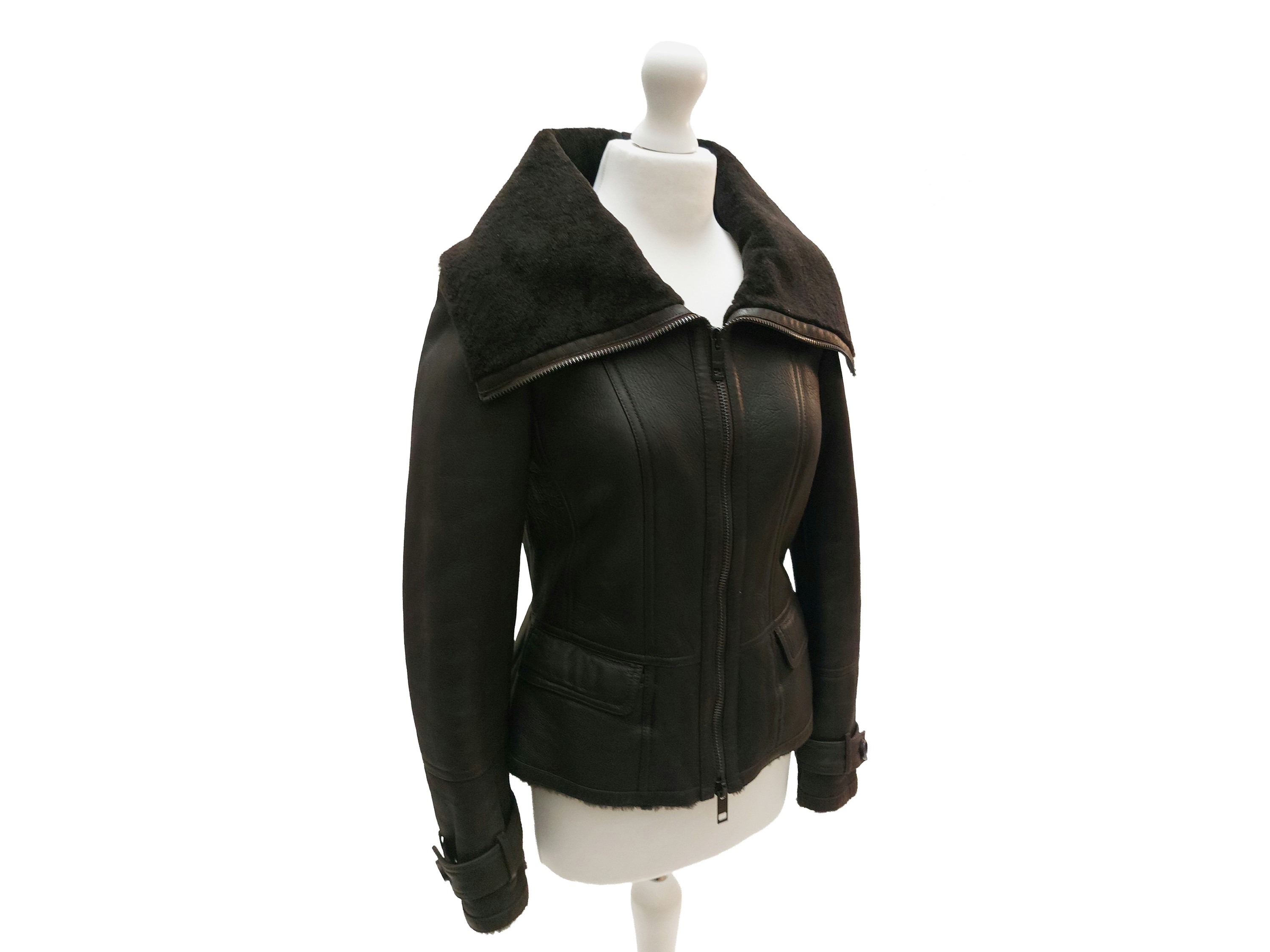 Burberry, Shearling corto marrone