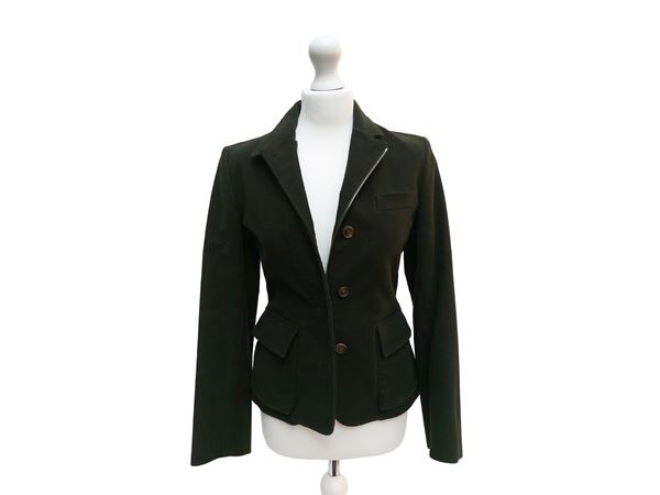 Loro Piana - Giacca in cotone pesante verde bosco