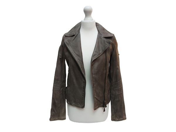 Brown leather jacket