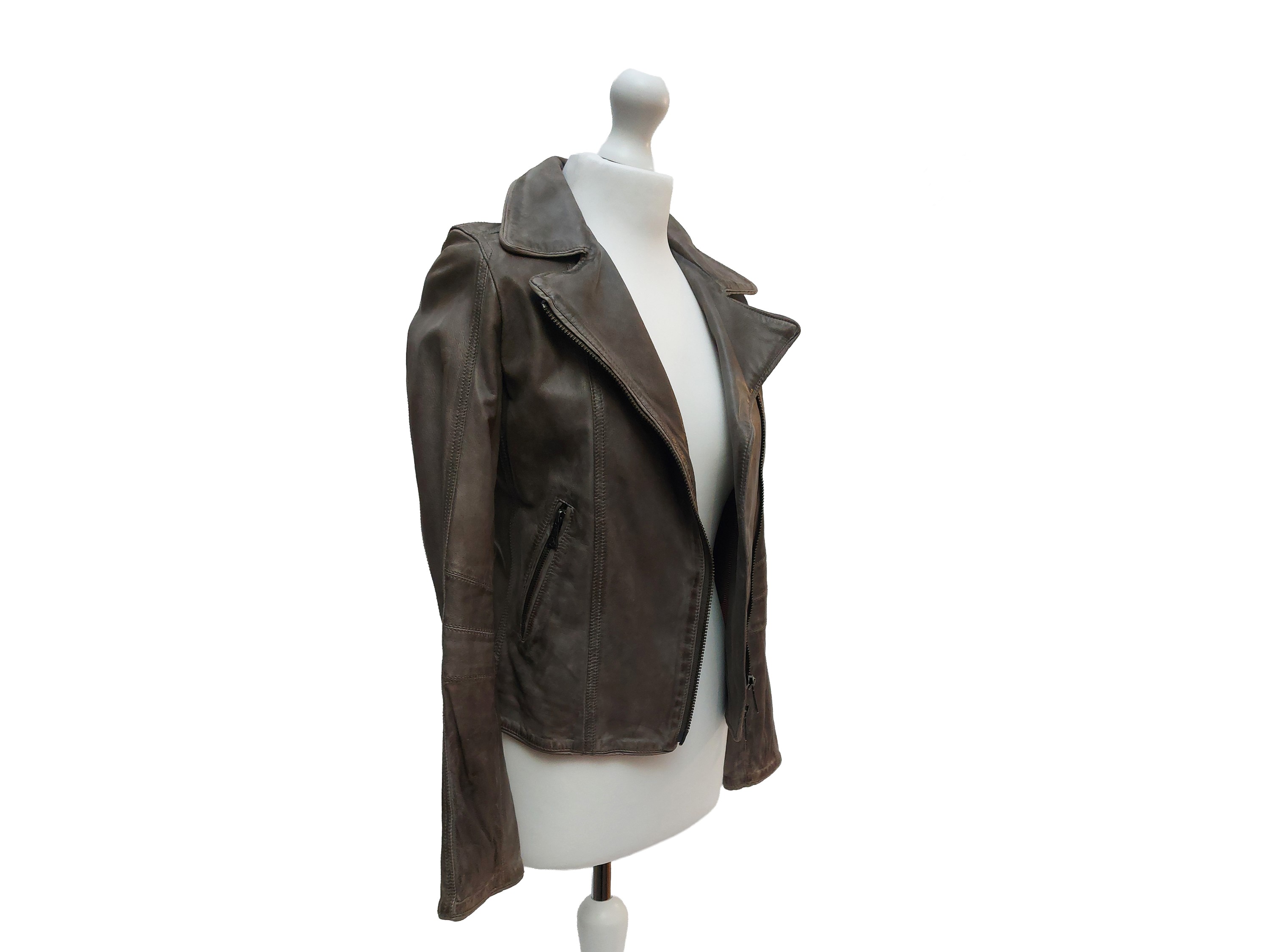 Roy Rogers, Giacca in pelle taupe con chiusura laterale a cerniera