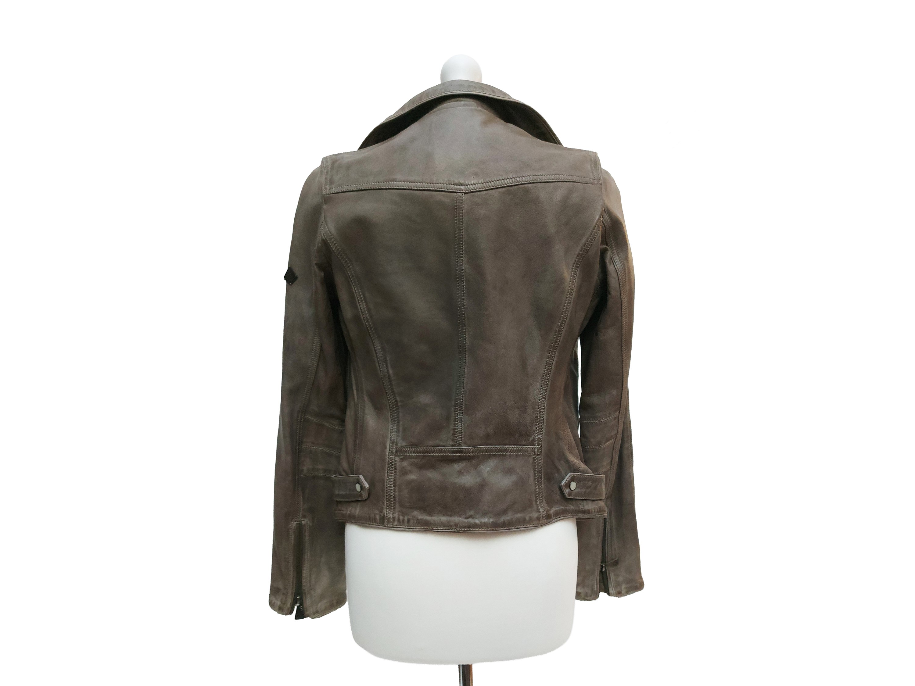 Roy Rogers, Giacca in pelle taupe con chiusura laterale a cerniera