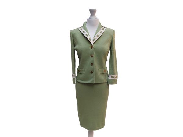 St. John - Tailleur in maglia verde pistacchio