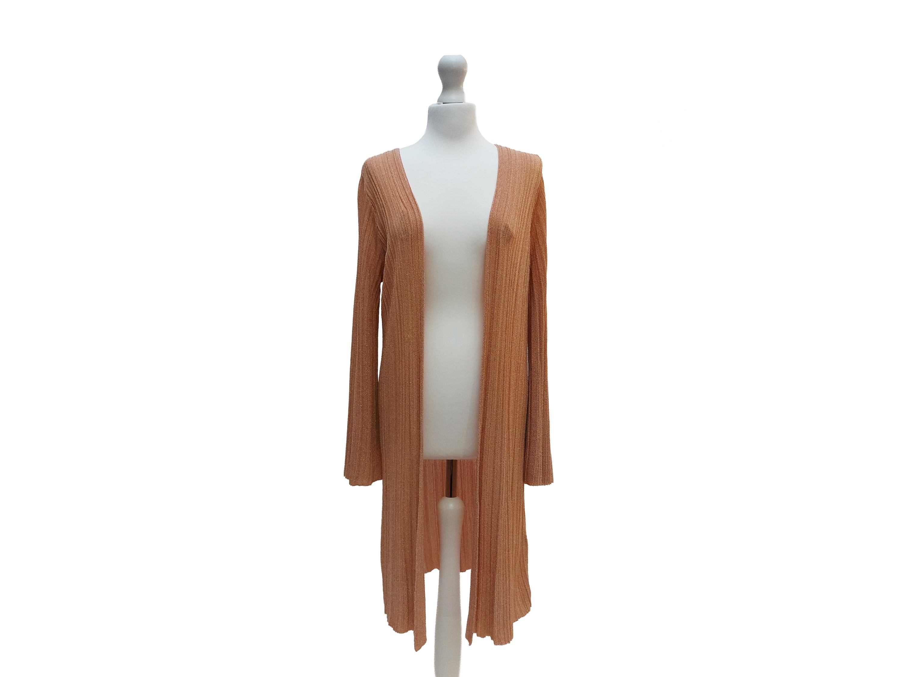Missoni, Cardigan lungo in viscosa rosa antico