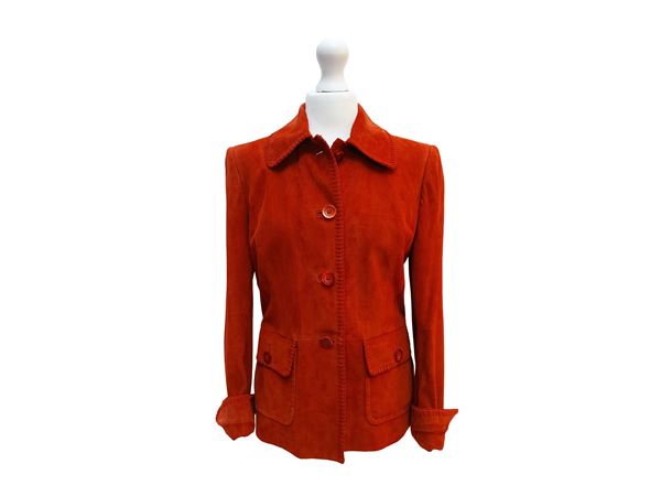 St. John - Giacca in suede ruggine