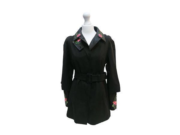 Christopher Kane - Trench corto in cotone nero