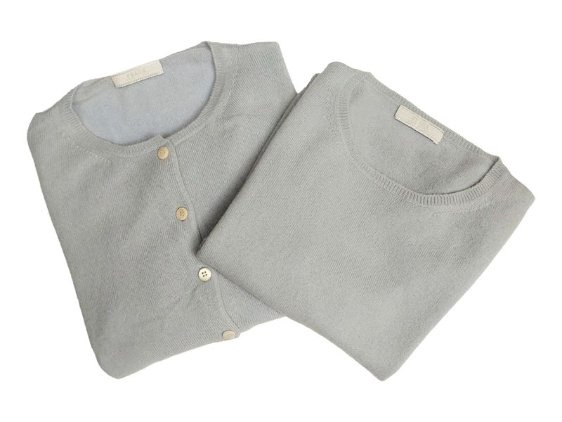 Prada - Twin Set in Cashmere Azzurro Polvere