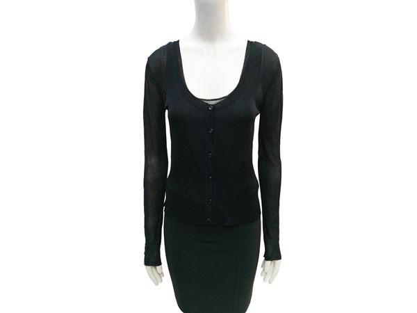 YSL - Twin set in black silk knit