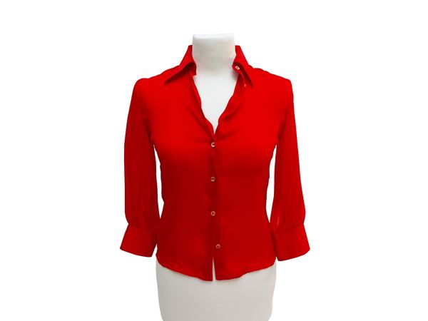 Emporio Armani - Camicia in seta rossa