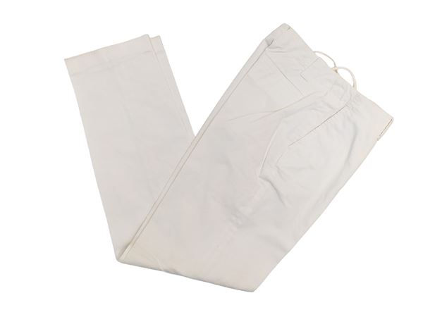 Loro Piana - Pantaloni in cotone panna