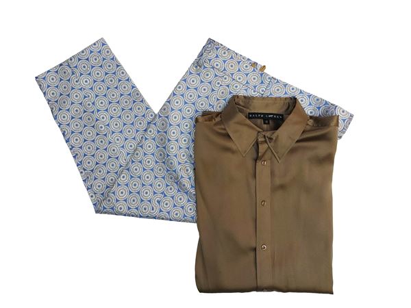 Pantaloni cropped damascati e Camicia in seta