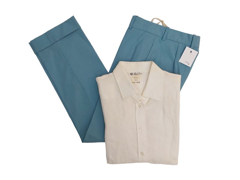 Loro Piana, Pantaloni e camicia in cotone e lino