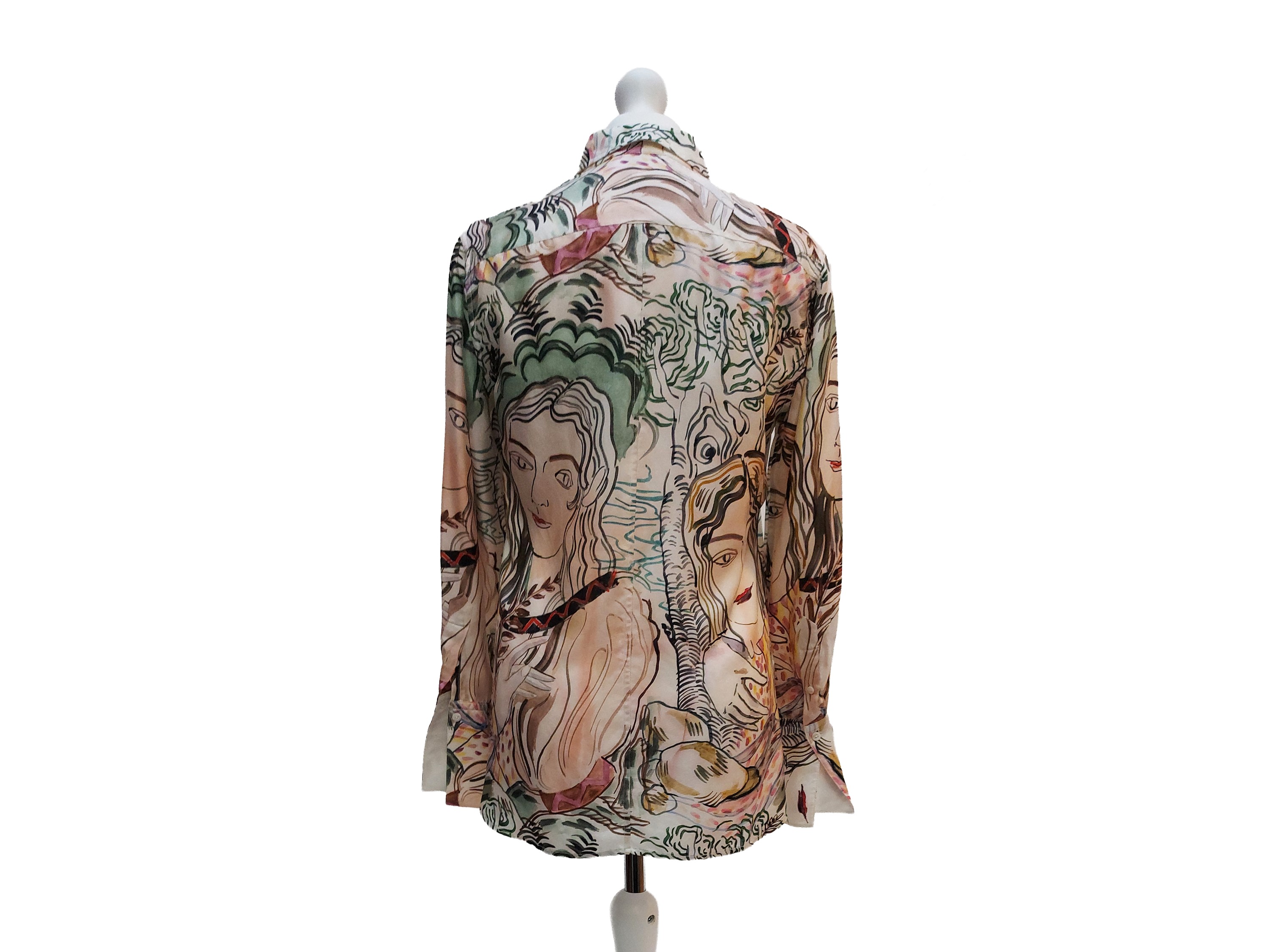 Phillip Lin, Camicia in seta fantasia con motivo a volti
