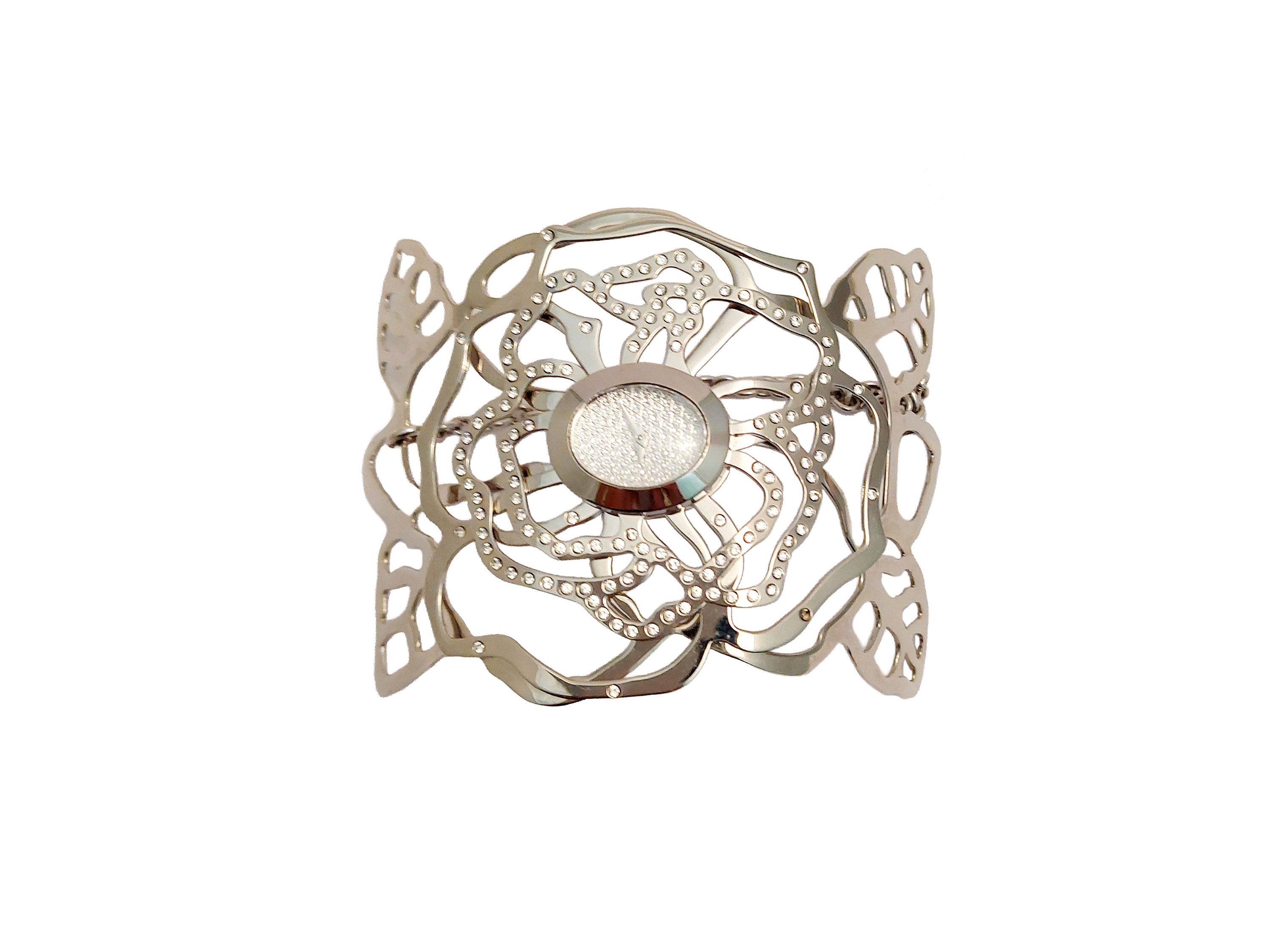 Valentino, Orologio “Crystal Flowers” con bracciale in acciaio e strass