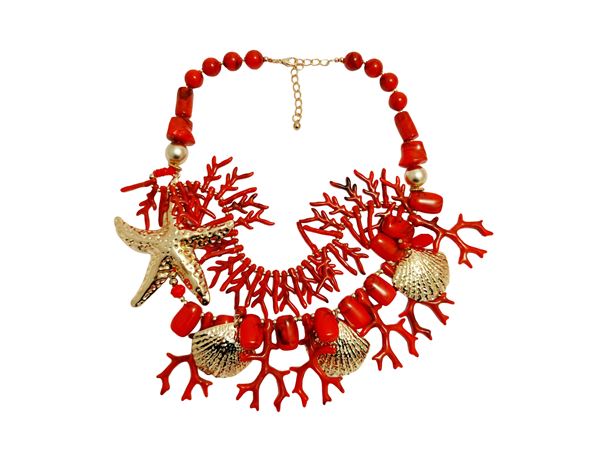 Red marine themed necklace