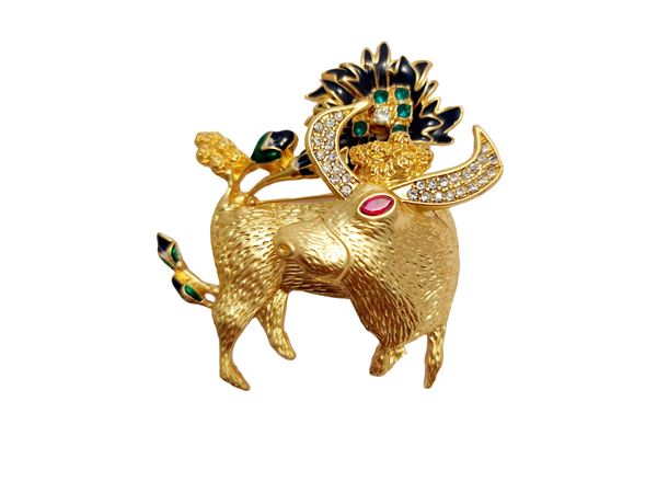 Trifari style animalier brooch/pendant