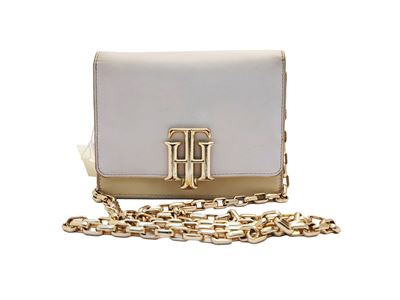Tommy Hilfiger - Borsetta a Tracolla in Pelle Bianca e Beige