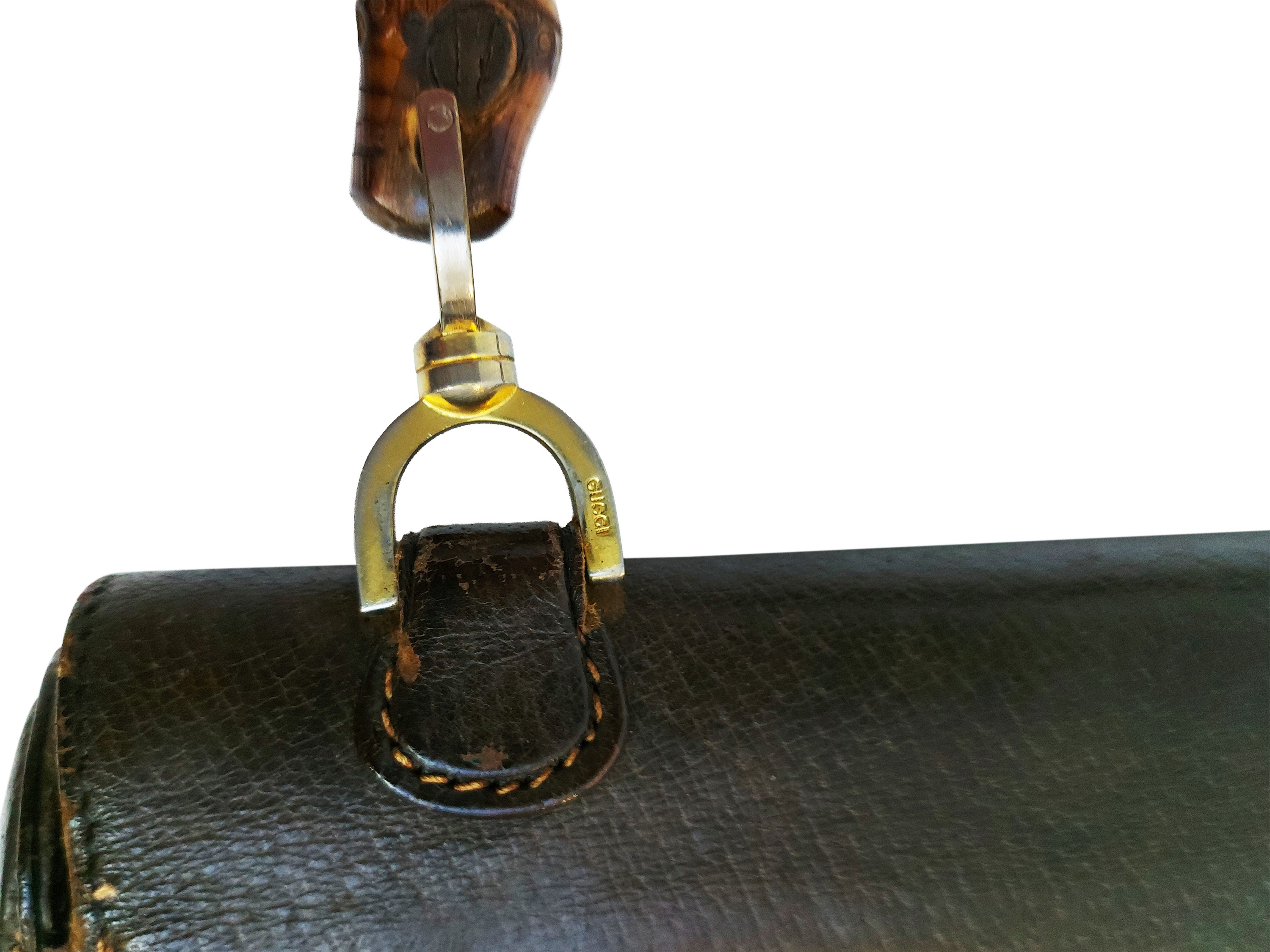 Gucci, Borsa Bamboo 1947 in pelle di cinghiale, anni Sessanta