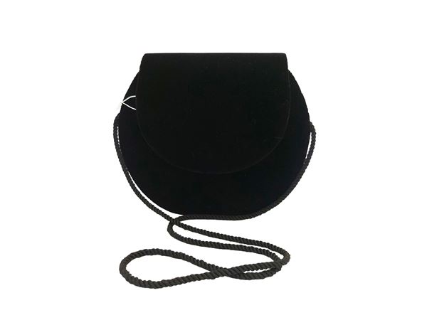 Braccialini - Handbag in black velvet and satin