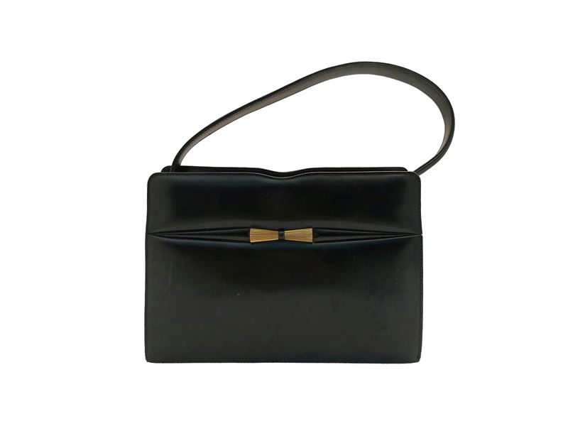 Gucci, Borsa a mano in pelle nera a tre scomparti