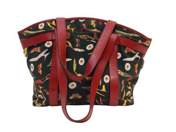 Salvatore Ferragamo - Patterned canvas shoulder bag